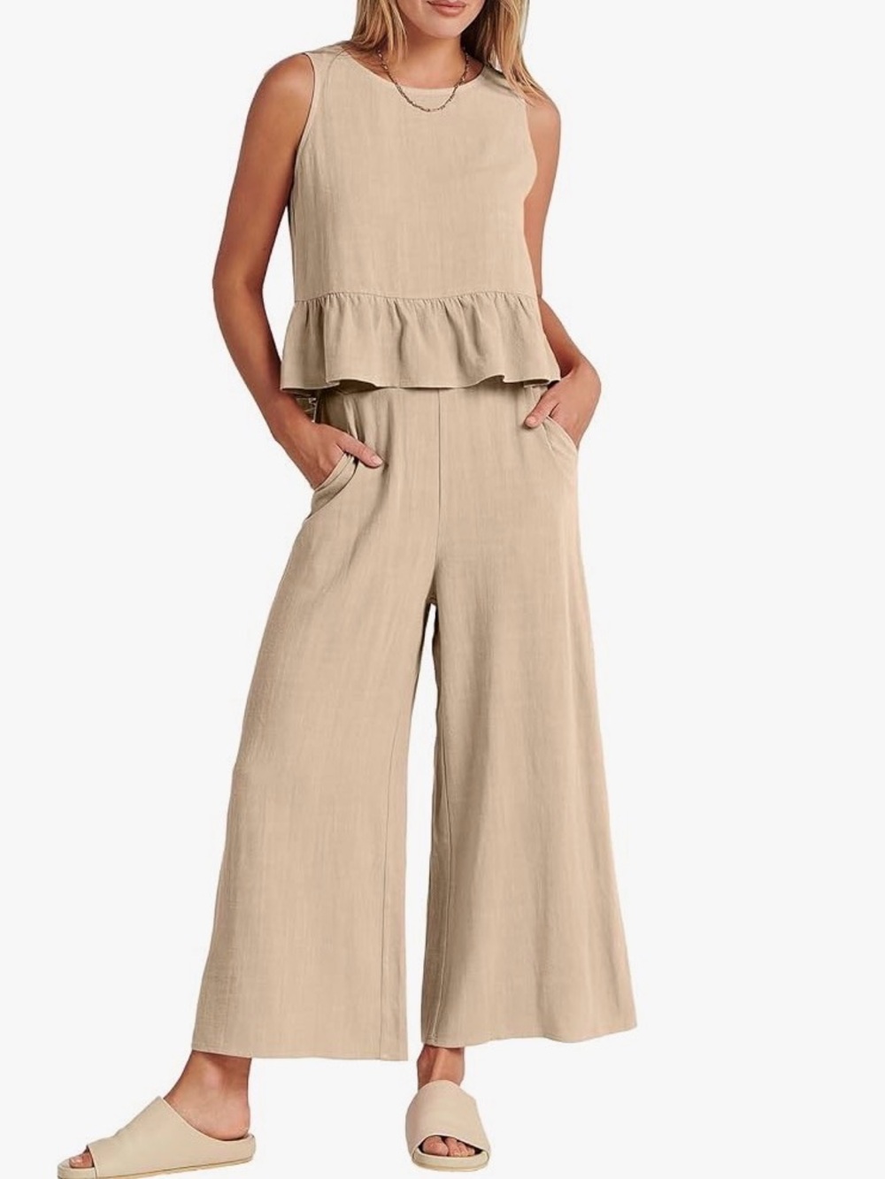 Summer Cropped Pants and Top Set Medium